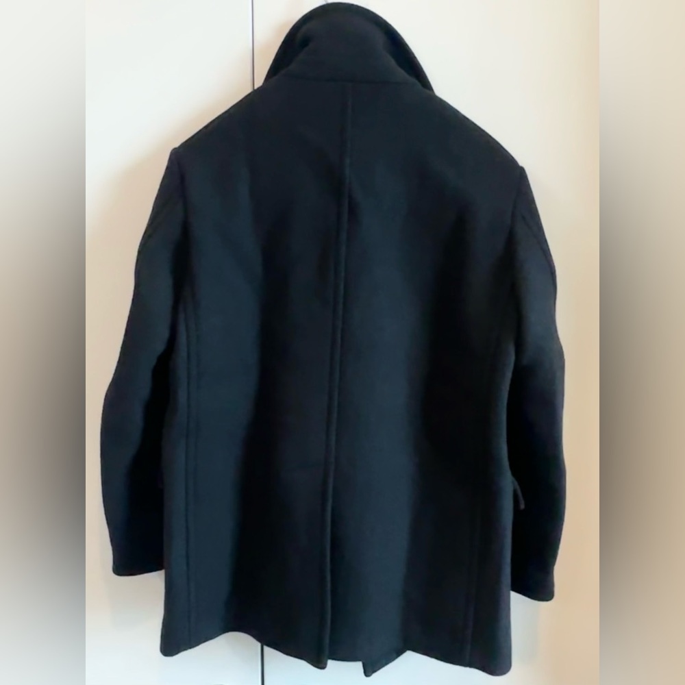 TODD SNYDER MADE IN JAPAN Pea Coat Jacket Double Breast F/W $1400 L Black Wool - Picture 6 of 6